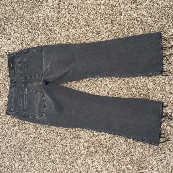 Express dark gray copped flare high rise raw hem jeans - Picture 12 of 12